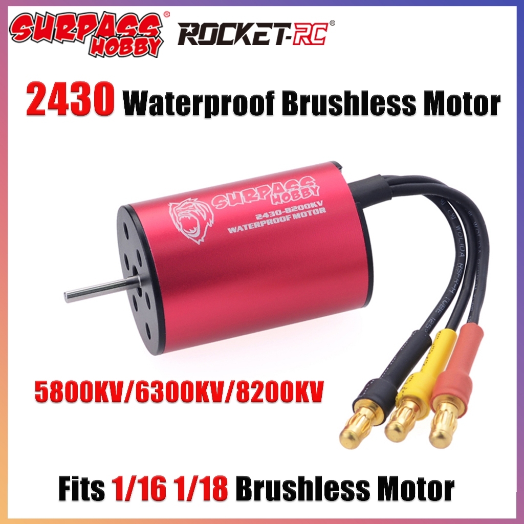 SURPASS HOBBY 2430 Motor Sem Escova À Prova D'água 5800KV 6300KV 8200KV Para RC 1/16 1/18 Drift Racing Car Truck