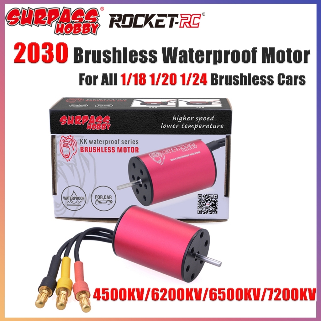 SURPASS HOBBY 2030 Motor Sem Escova À Prova D'água 4500KV 6200KV 6500KV 7200KV 2.0 Mm Para 1/20 1/18 1/24 RC Drift Racin