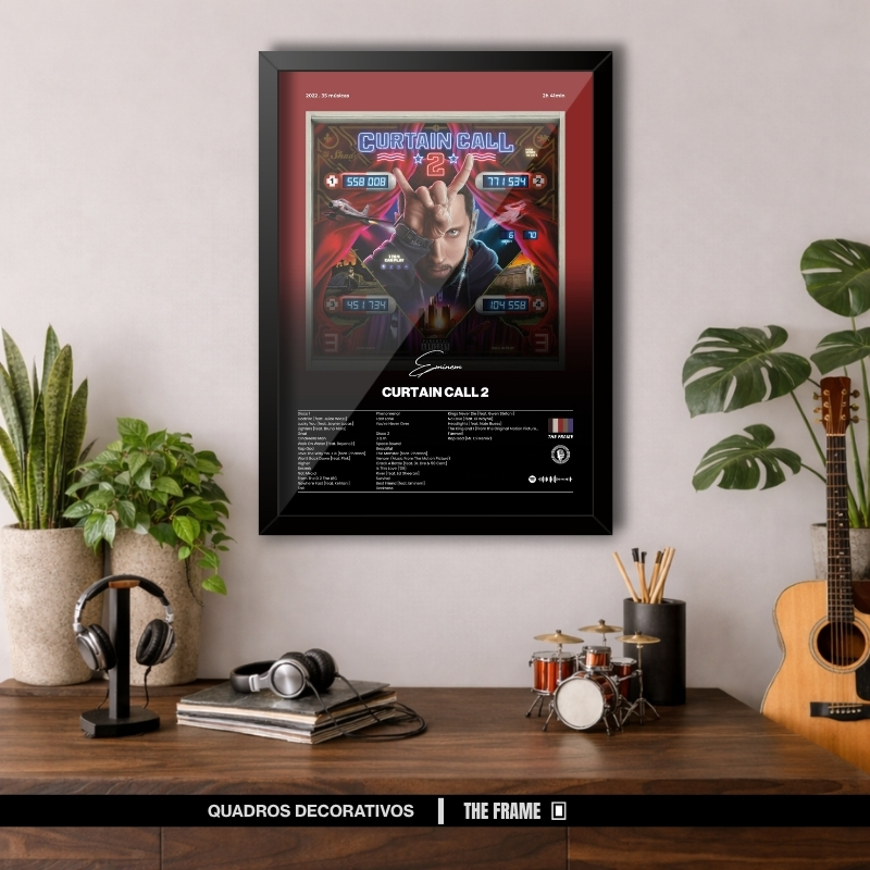 Quadro Decorativo A4/A3 Spotify Eminem Album Curtain Call 2