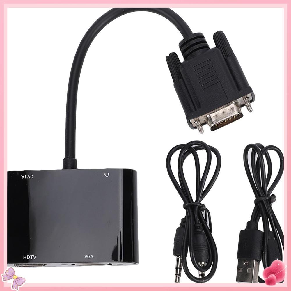 Adaptador VGA Para HD , De Monitor Duplo De Saída Dupla 1080P @ 60 Hz , Com Conversor De Vídeo De Porta De Áudio