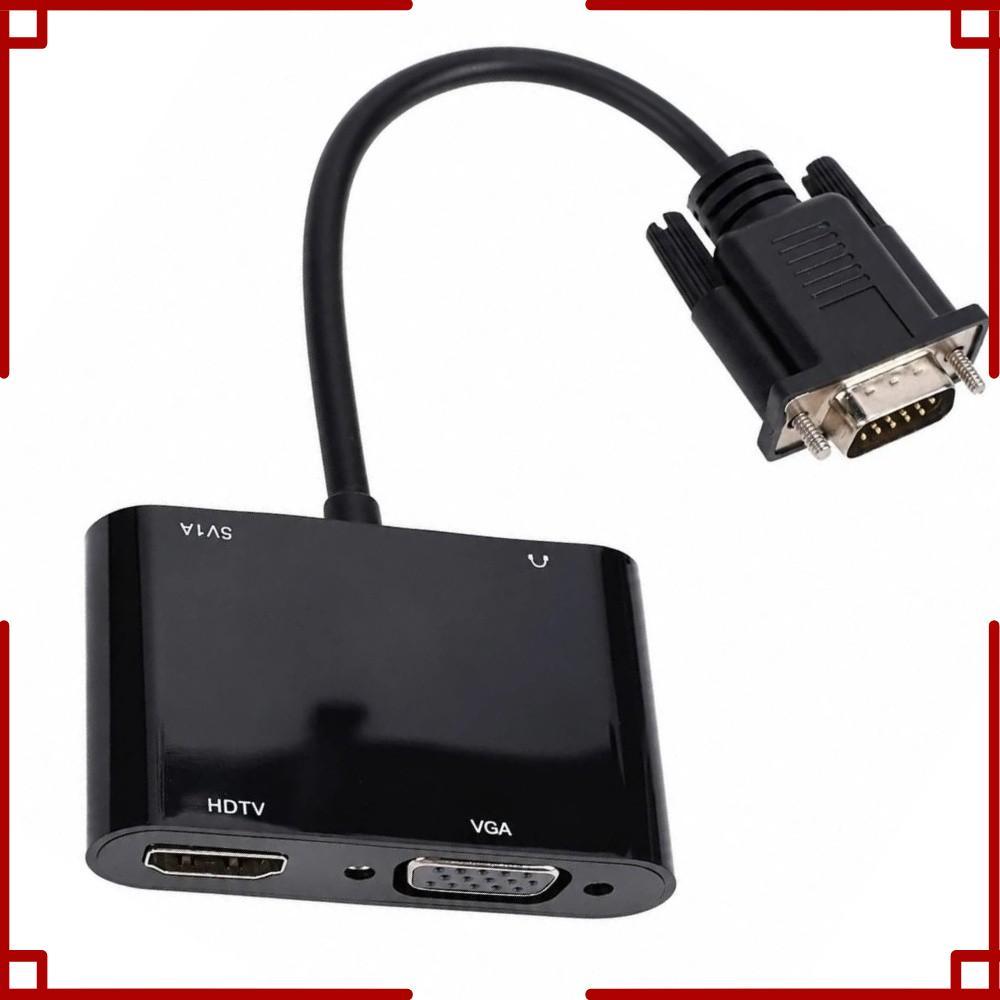Adaptador De Monitor Duplo , Saída Dupla 2 Em 1 Design VGA Para HD , Com Conversor De Vídeo De Porta De Áudio