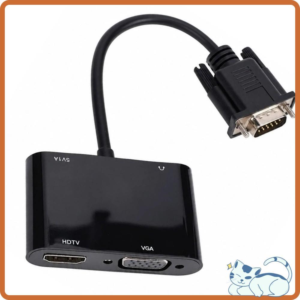 Adaptador De Monitor Duplo , Saída Dupla Com Porta De Áudio VGA Para HD , Conversor Suporte Full