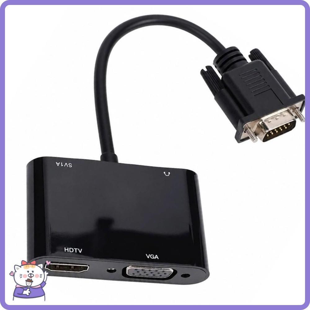 Adaptador De Monitor Duplo , Com Porta De Áudio VGA De Saída Dupla Para HD , Conversor De Vídeo 1080P @ 60Hz