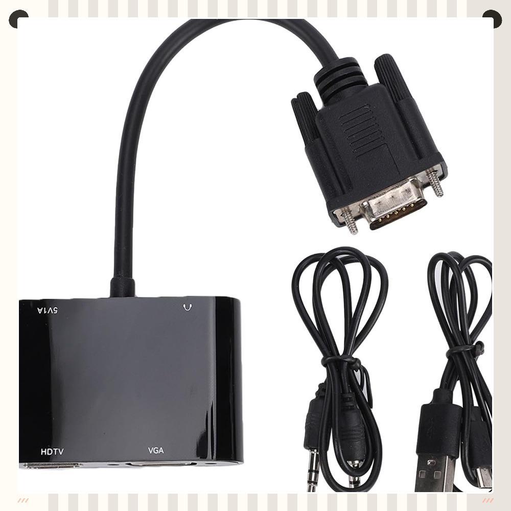 Adaptador VGA Para HD , Design 2 Em 1 1080P @ 60Hz De Monitor Duplo , Conversor De Suporte Full De Saída Dupla