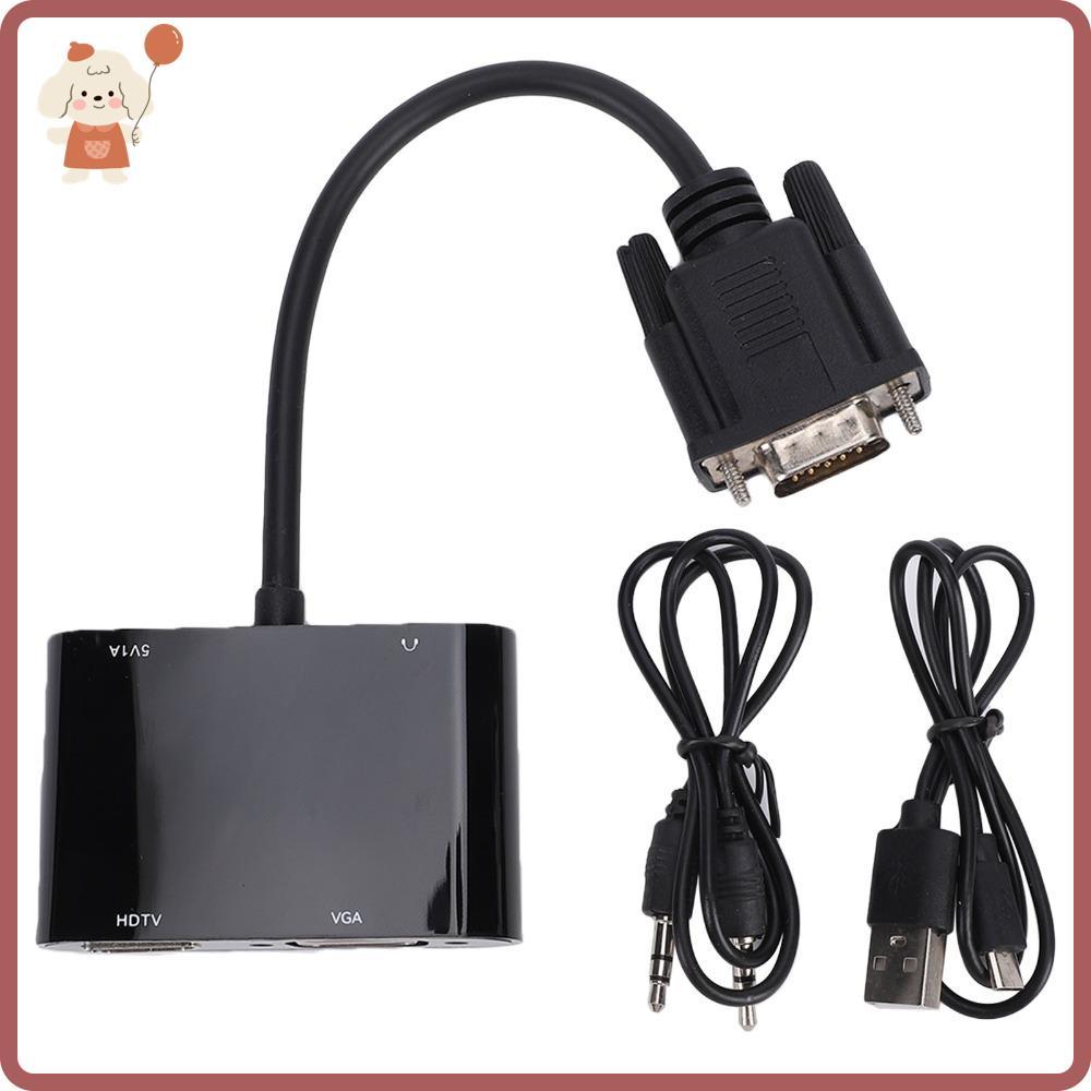 Adaptador De Monitor Duplo , VGA De Saída Dupla De Design 2 Em 1 Para HD , Conversor De Vídeo Com Suporte Full