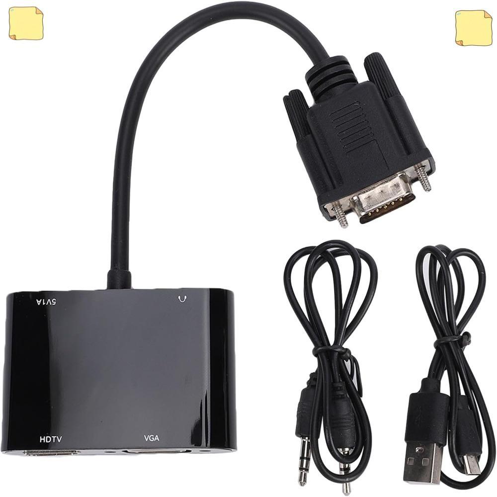 Adaptador De Monitor Duplo , VGA De Saída Dupla De Design 2 Em 1 Para HD , Com Conversor Porta De Áudio