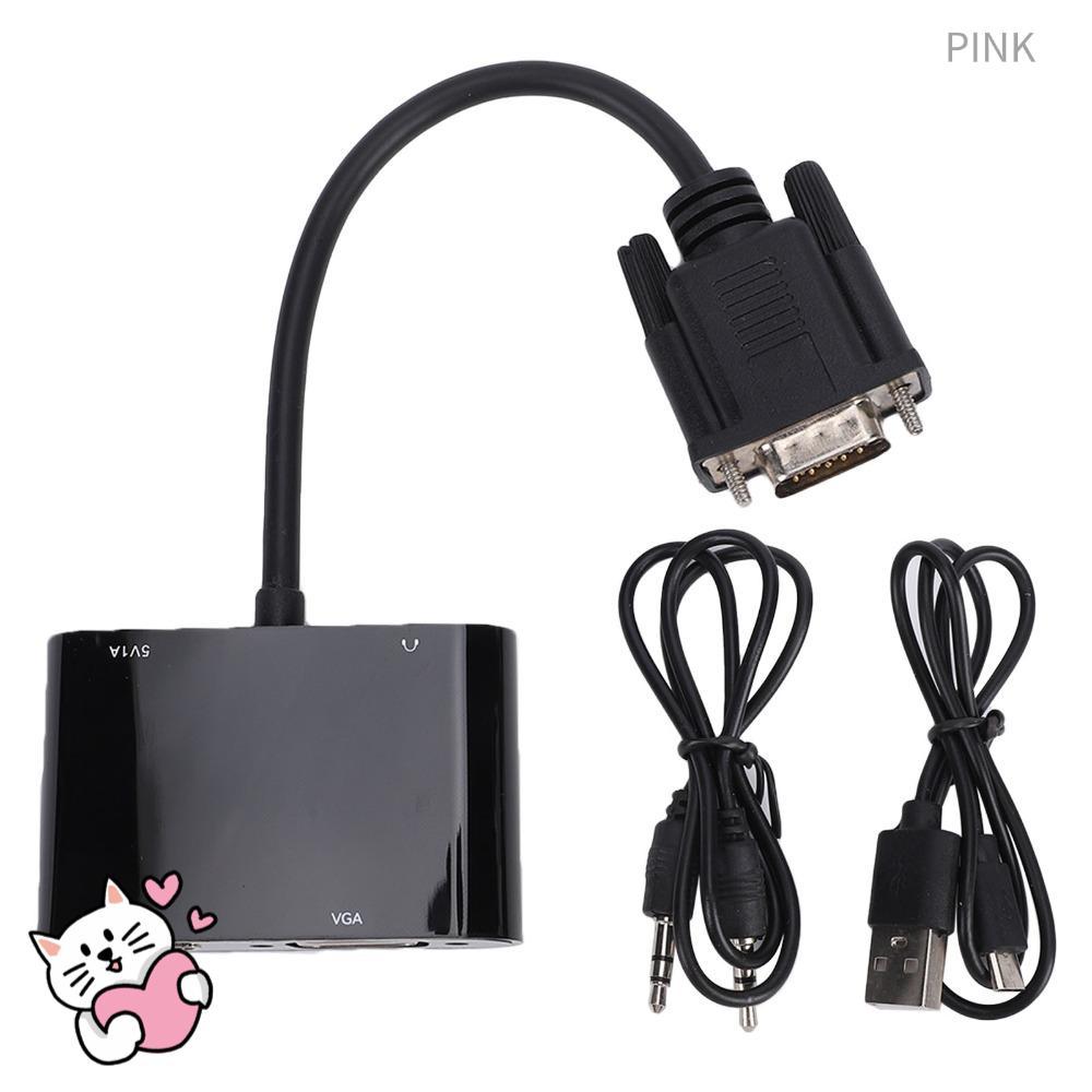 Adaptador VGA Para HD , De Monitor Duplo De Saída Dupla 1080P @ 60 Hz , Design 2 Em 1 , Conversor Com Suporte Full