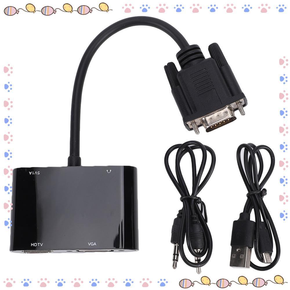 Adaptador De Monitor Duplo , Saída Dupla Com Porta De Áudio VGA Para HD , Conversor De Vídeo Suporte Full