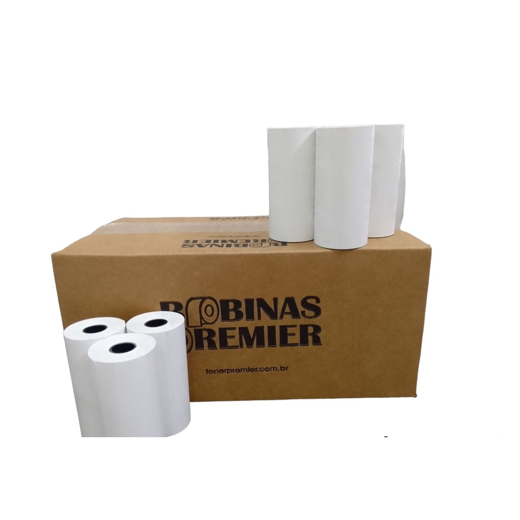 90 Rolos Bobina Térmica 80x20 Branca para Impressora Mobile Bluetooth 80mm