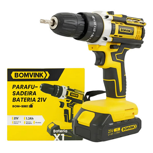Parafusadeira Elétrica Bomvink 21v 1300mah Bateria Bom-9961