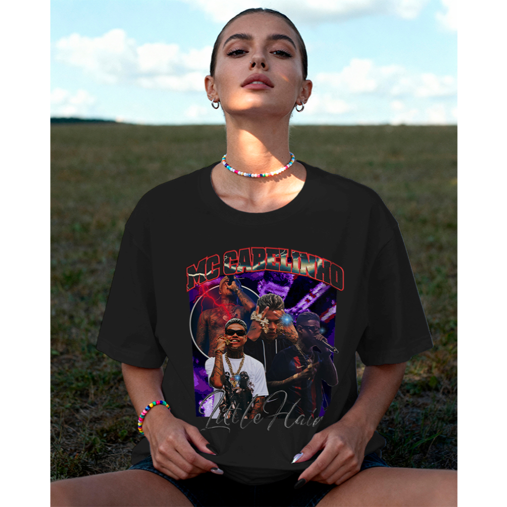 Camiseta Mc Cabelinho/Little hair Premium Fio 100% Algodão Unissex Streetwear Casual Bootleg