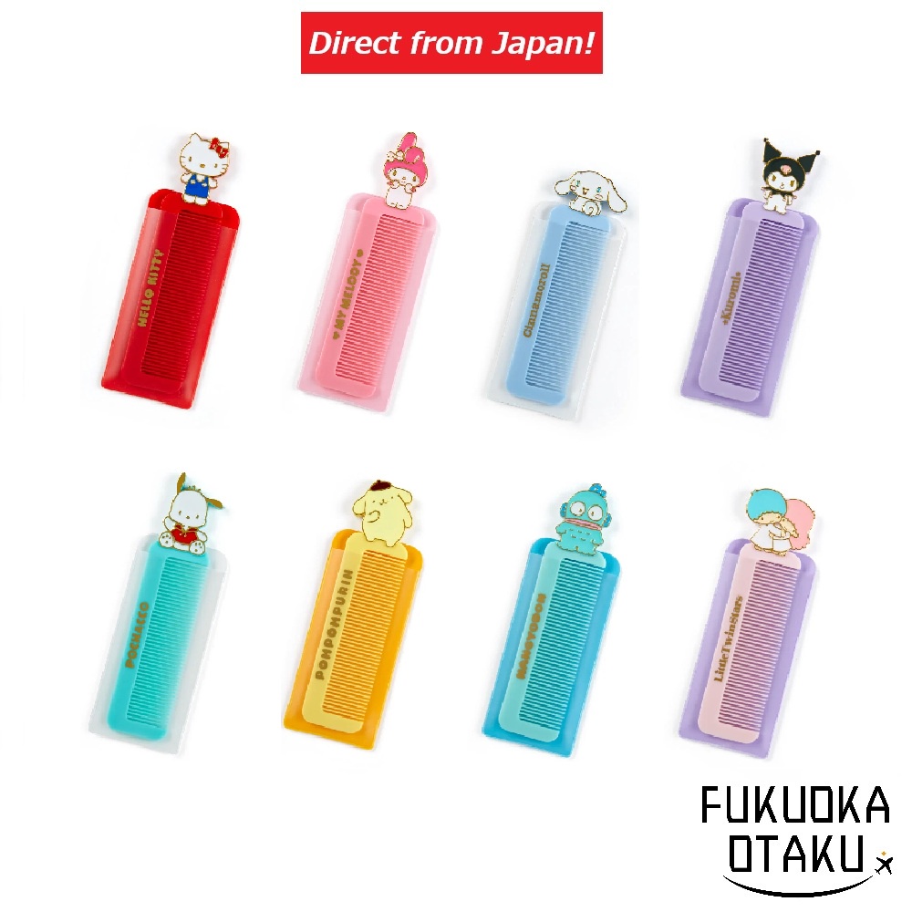 Escova Compacta Sanrio para Estilo e Cuidados com o Cabelo Hello Kitty/My Melody/Cinnamoroll/Kuromi/Pochacco/Pompompurin/Hangyodon/Little Twin Stars【Direto do Japão】