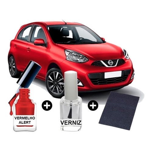 Tinta Tira Risco Automotiva March Vermelho Alert 2010 2011