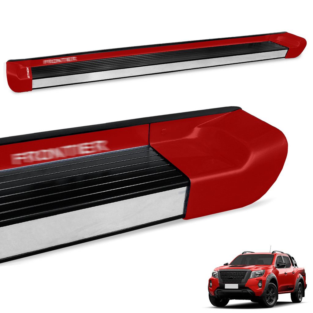 Estribo Lateral Frontier 2017 a 2025 Vermelho Alert Personalizado