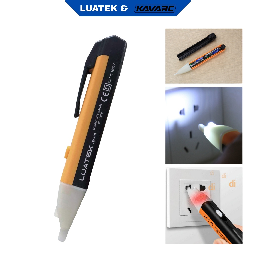 Caneta Detector de Tensão Sem Contato Alarme Sonoro e LED (Dual Alert) para Eletricista-LUATEK