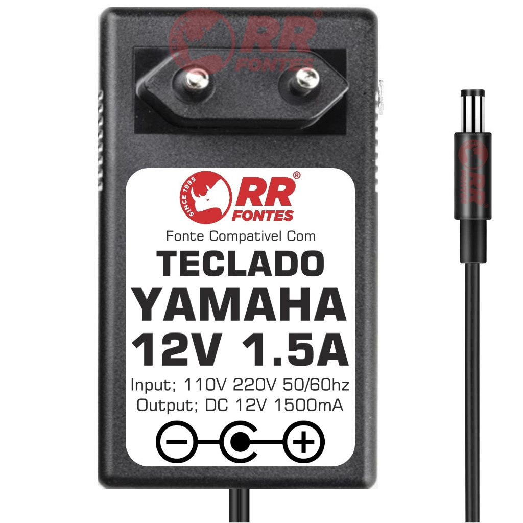 Fonte Carregador 12v Para Yamaha Teclado Digital Psr-110