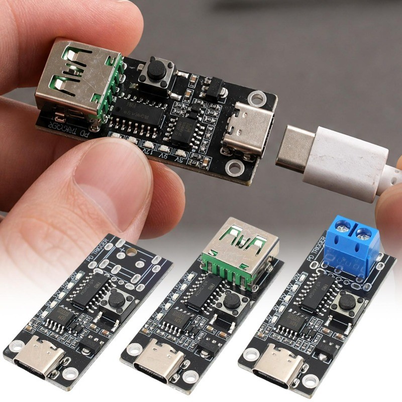 1-3PCS USB-C 5A Trigger Board-Placa De Gatilho De Carga Rápida Ajustável-Módulo Energia De Tensão-Entrada Fêmea Tipo Par