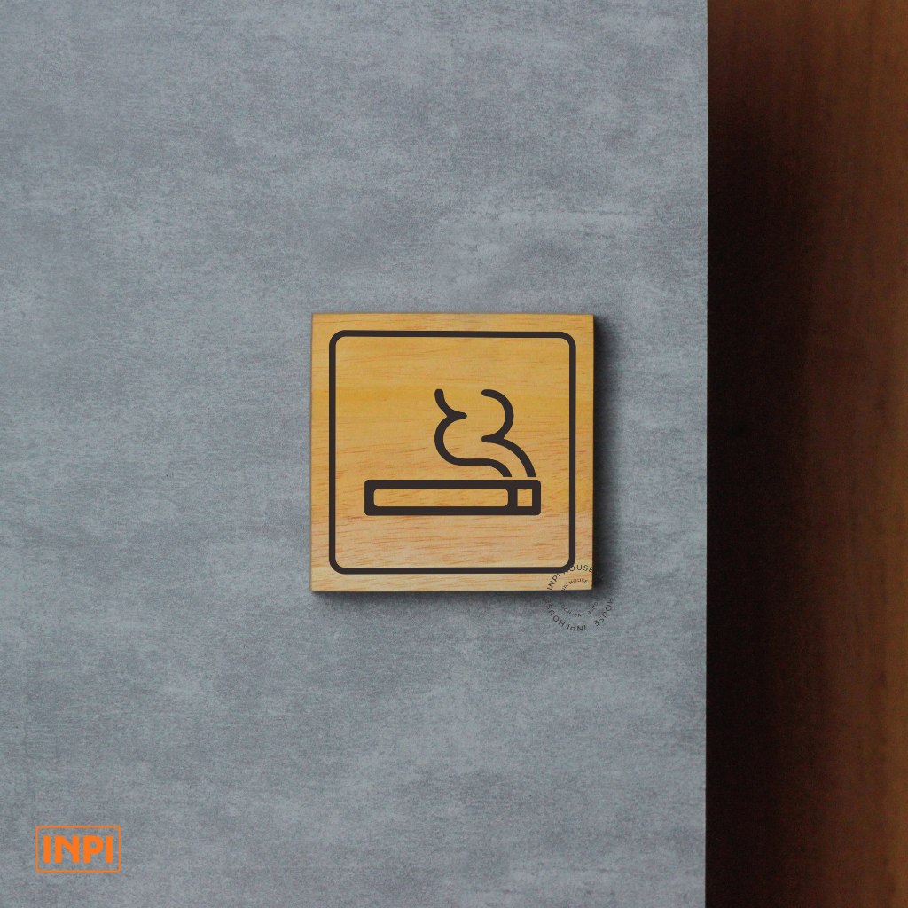 INPI HOUSE Signage Área De Fumar-Placa De Sinalização De Direção Da Sala Madeira