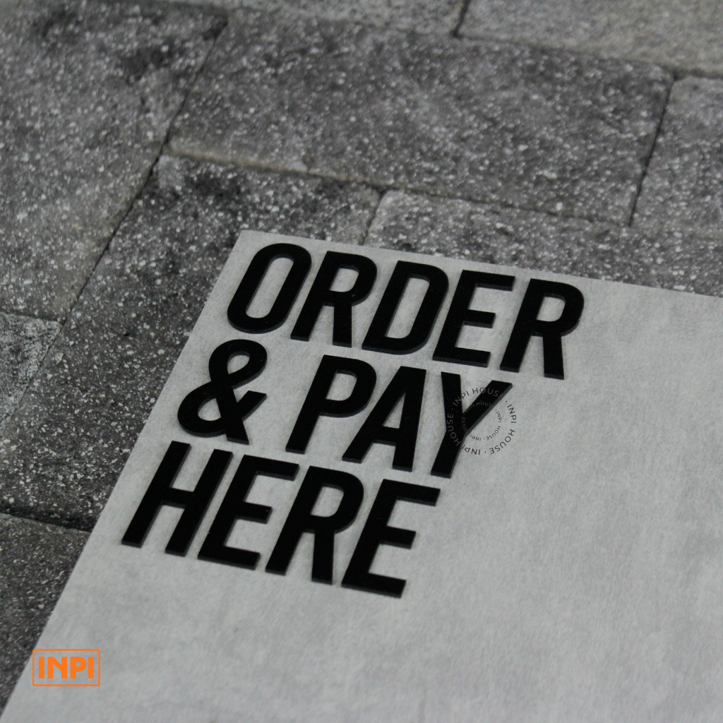 INPI HOUSE Signage Order & Pay-Conjunto De Placa De Sinalização-Caixa , Área De Pedido E Pagamento-Acrílico 20cm