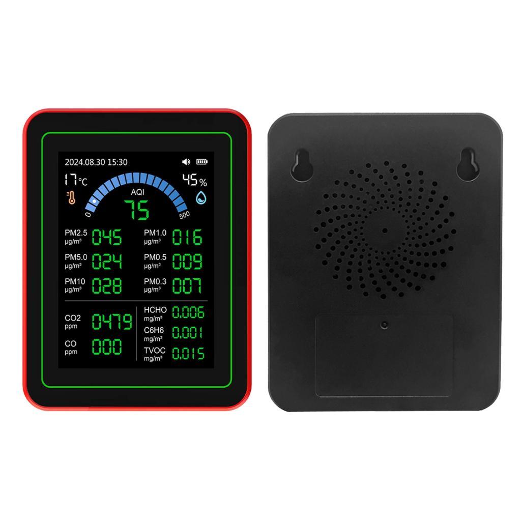 Medidor De Qualidade Do Ar Eacam 18 Em 1 CO2 TVOC HCHO PM Detector Interno Alimentado Por Bateria Para Armazenamento De