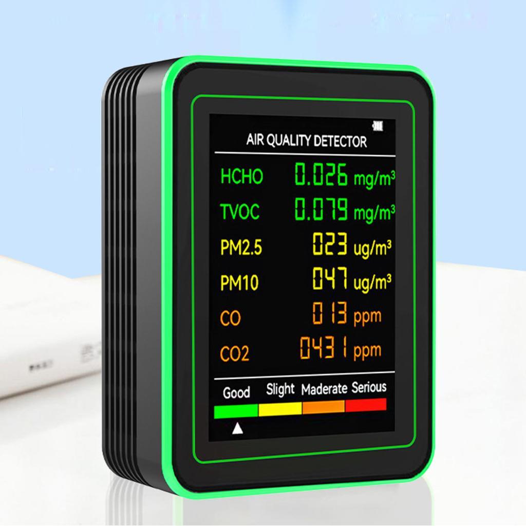 Detector Digital Genérico De Qualidade Do Ar CO2 TVOC HCHO PM2.5 PM10 Testador Portátil Display LCD Sensor Infravermelho