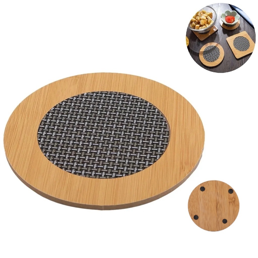 Descanso de Panela Suporte Madeira Cozinha Proteção de Mesa