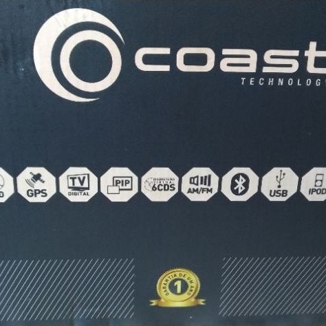 Navegador Automotivo Coast Technology com GPS TV Digital PIP 6CDs AM/FM Bluetooth USB