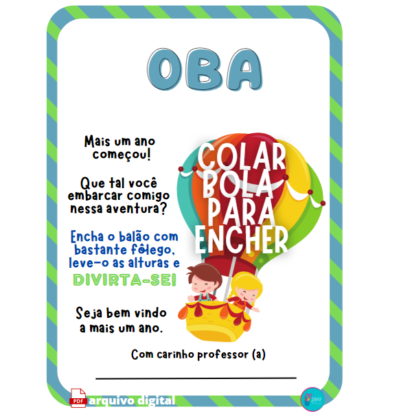 Cartão Boas Vindas - Tema Balão