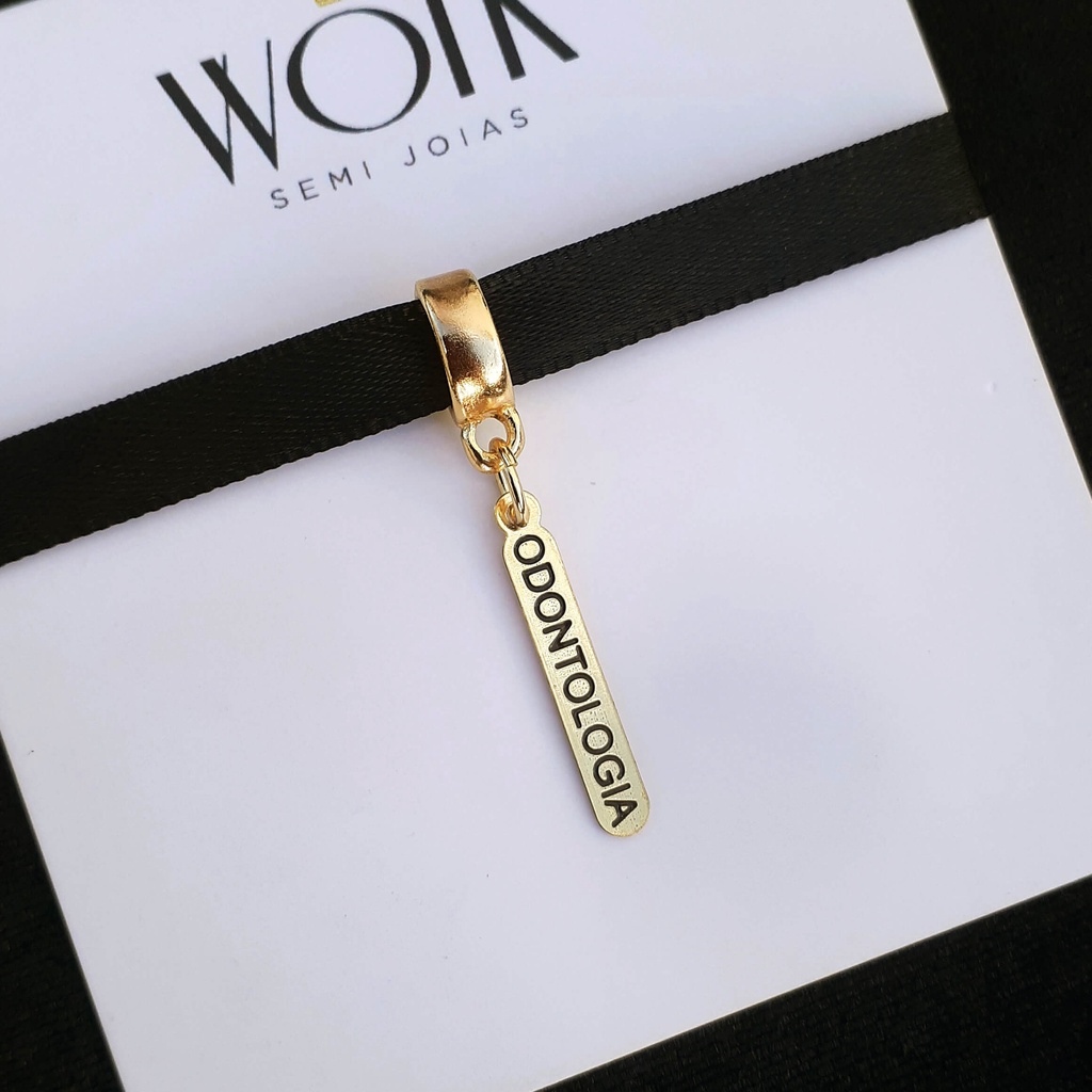 Berloque Plaquinha Fitness / Academia Dourado - Banhado a Ouro 18k