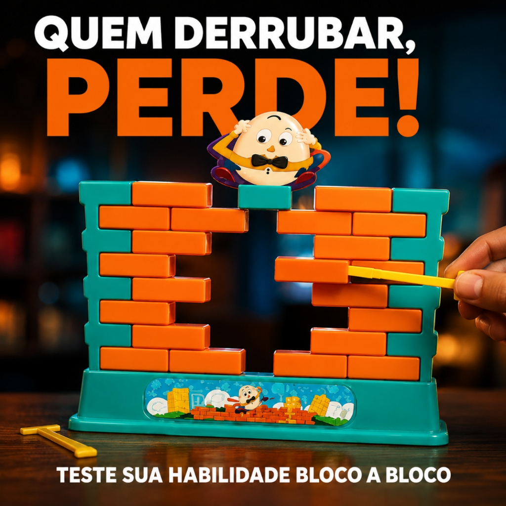 Jogo Quebra Parede Infantil 37 Peças Quebra Muro Equilíbrio Estratégia Brinquedo Educativo 3 Anos