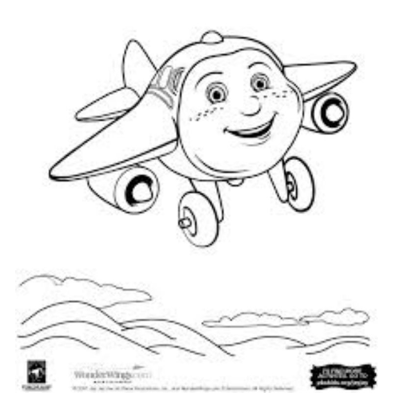 Kit 20 Desenhos de Jay Jay, the Jet Plane Para Colorir (Folhas Soltas) Folha A4