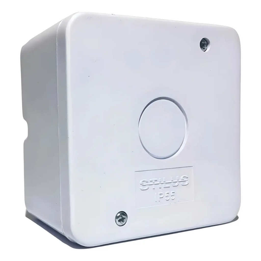 Caixa Plástica Organizadora de Proteção Câmera Parafuso C/ Vedação Stilus Simples Branca IP55 8.8x8.8x5.1