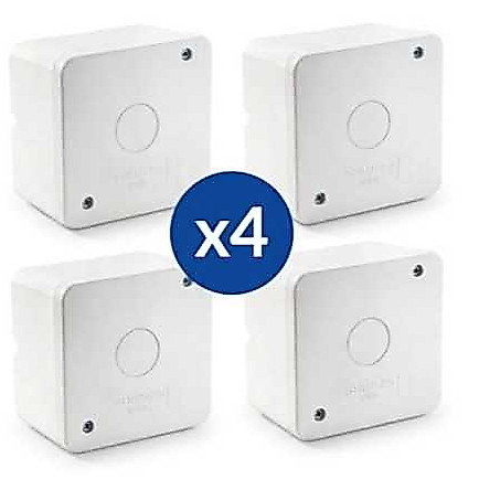 KIT 4 Caixa Plástica Organizadora de Proteção Câmera Parafuso C/ Vedação Stilus Simples Branca IP55