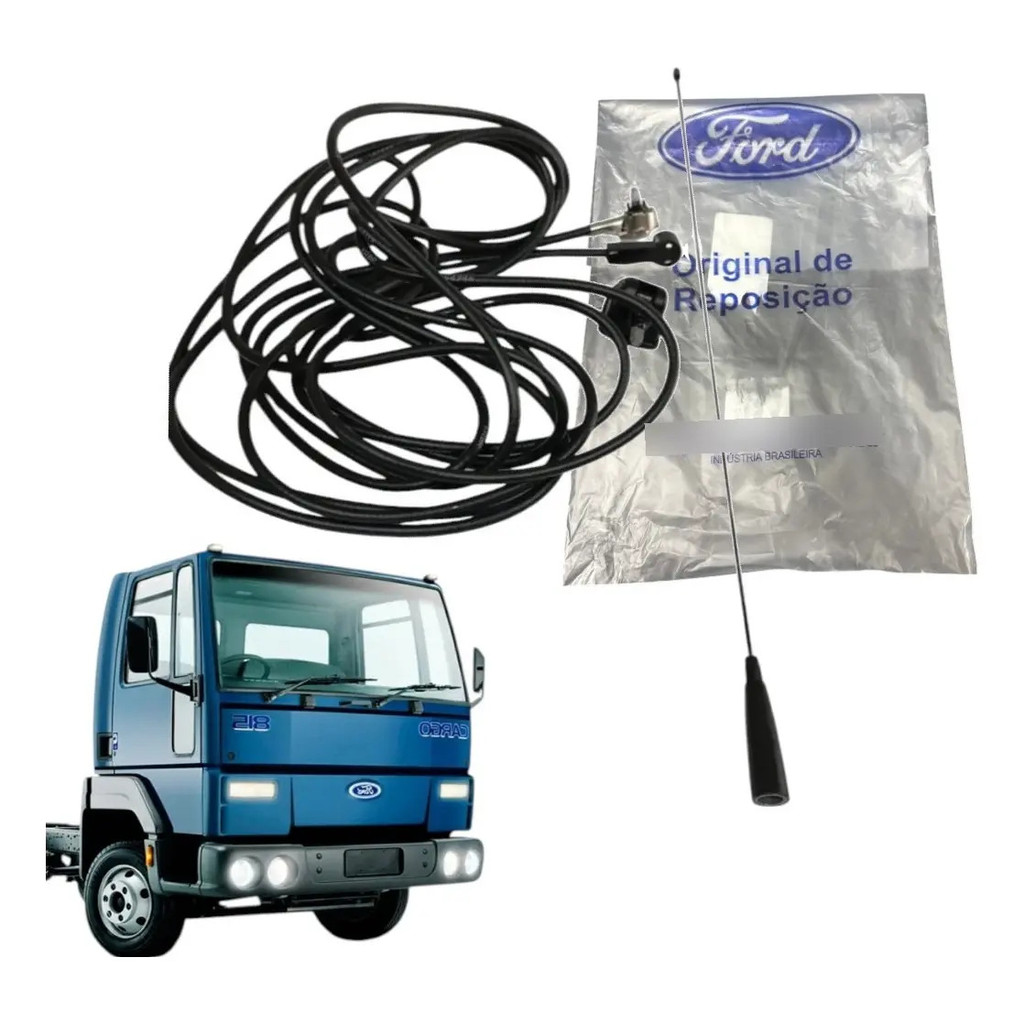 Cabo + Base+ Haste Antena Teto Ford Cargo 815/816/1119 09/19 Preto - Preto