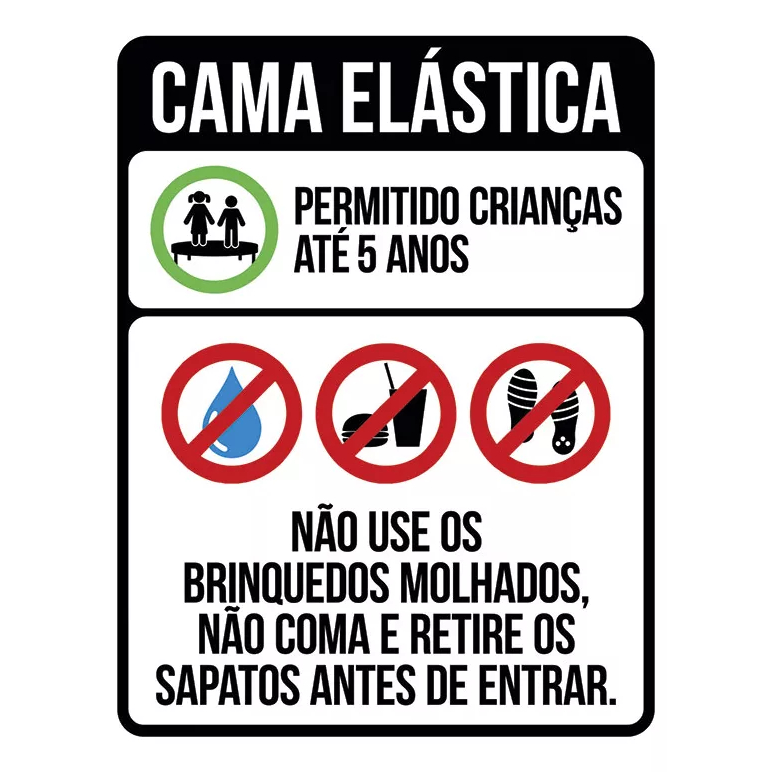 Placa de aviso-placa para parque-cama elástica-pula pula-crianças-placa de sinalização-1 peça