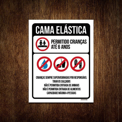 Placa Sinalização - Regras Cama Elástica Condomínio