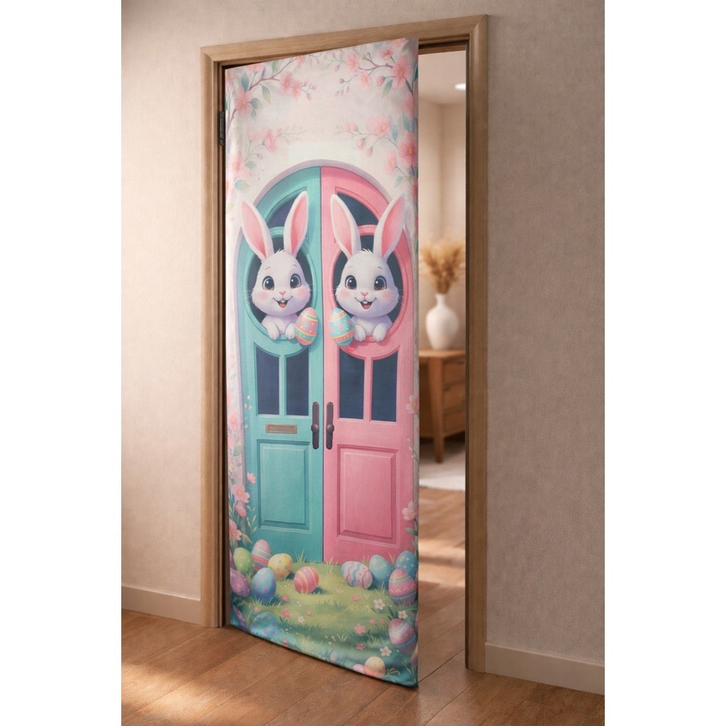 Lançamento! Enfeite de Porta de Páscoa 2,10m x 0,85m – Decoração com Elástico | 1 Peça