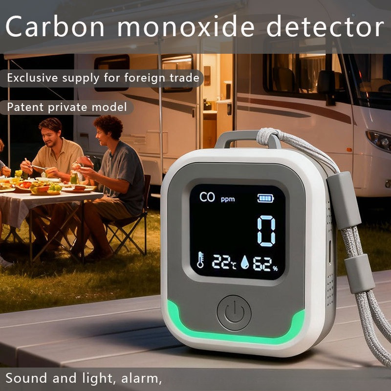 Detector De Monóxido De Carbono E CO2 5 Em 1-Monitor De Gás Portátil Com Display De Temperatura Umidade , Acampamento Ao