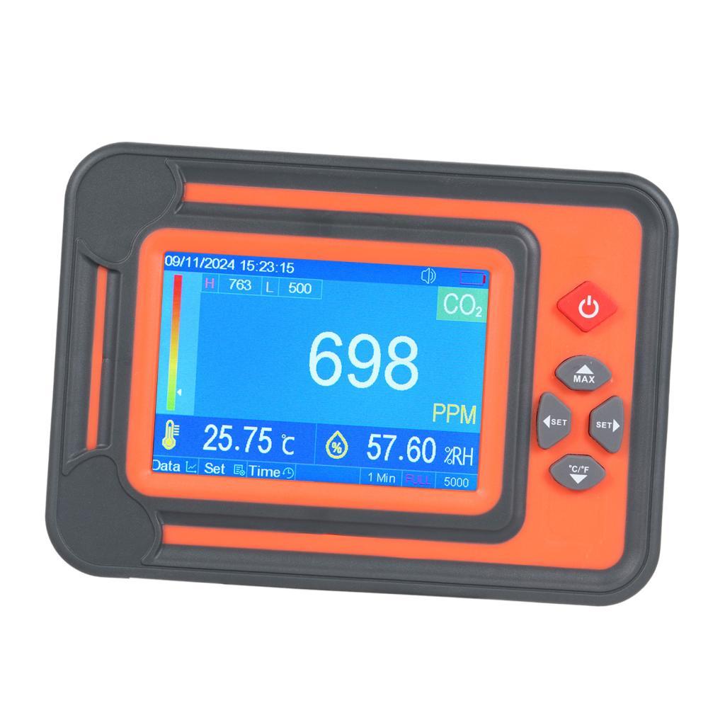 Domary 3 em 1 Detector CO2 Monitor Analisador de Gás Digital 9999PPM Medidor de Qualidade do Ar para Home Office