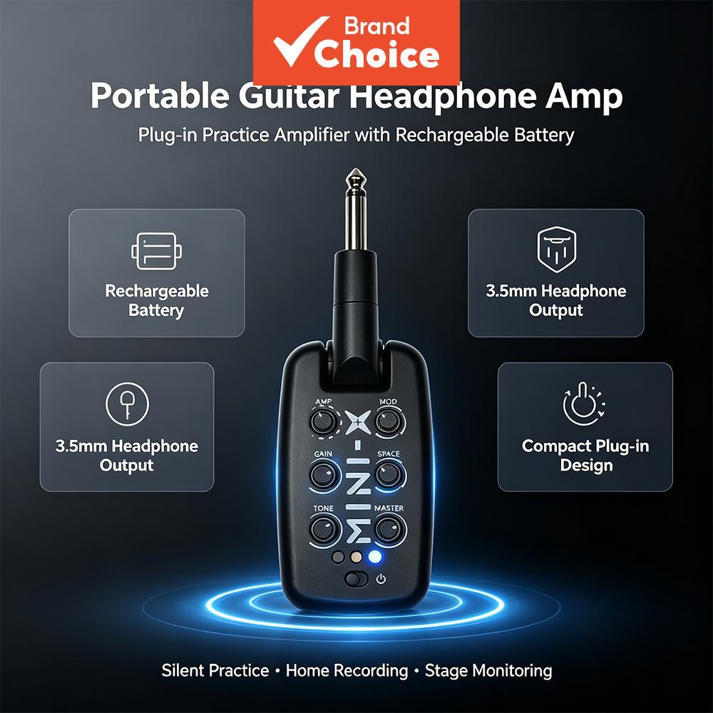 VAVE Acessório De Áudio M Mini X Plug Guitarra Fone De Ouvido Amp 9 Sim Bluetooth Recarregável Elétrica Baixo Prática Si