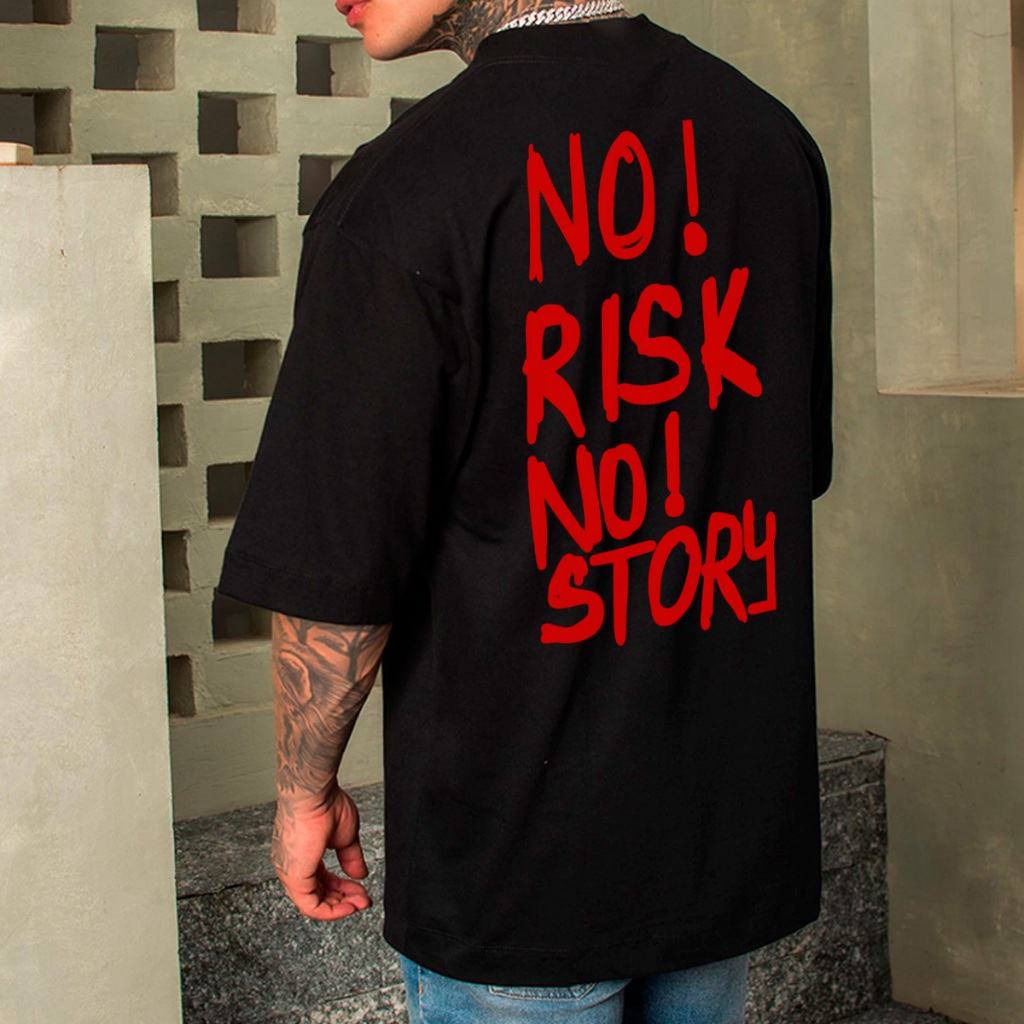 Camiseta Oversized Camisa StreetWear No Risk No Story Envio Imediato Premium OVER-336