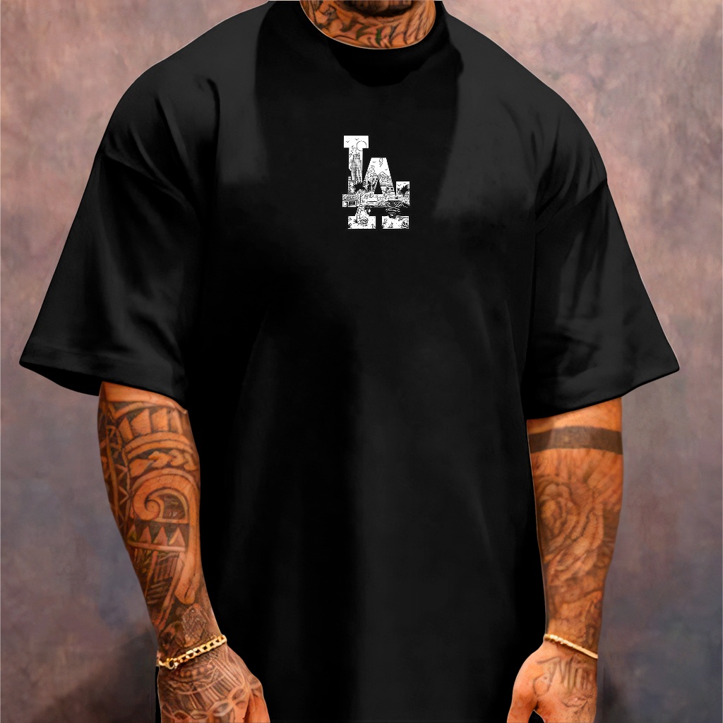 Camiseta Oversized Streetwear Masculina Gola Redonda Los Angeles LA California