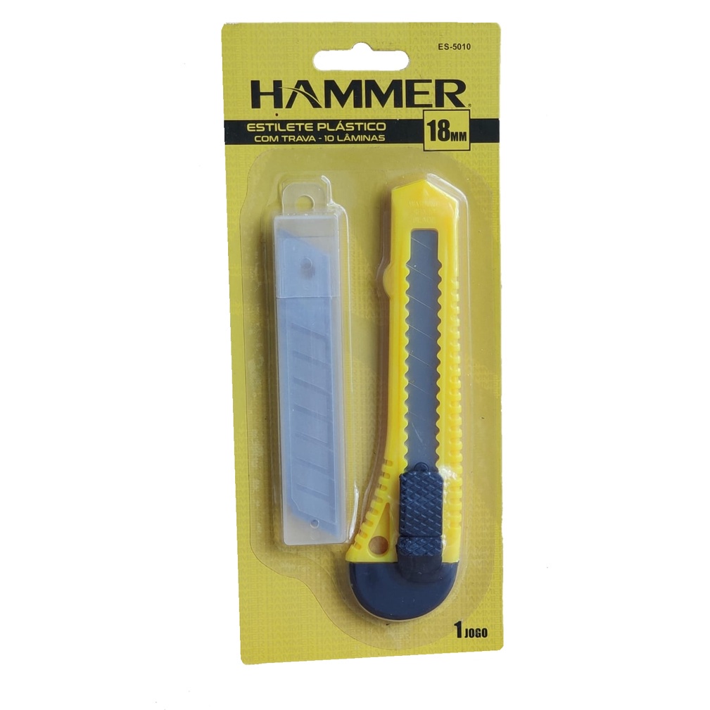 Estilete Plastico Hobby 18mm - 10 Laminas Hammer