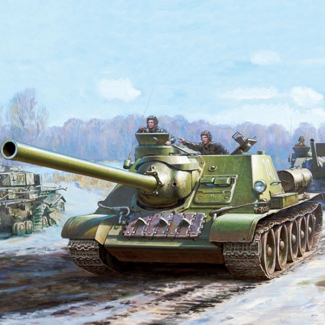 Kits De Modelos De Plástico Hobby Da Academia 1/35 Balança SOVIET Pistola Autopropulsora SU-100