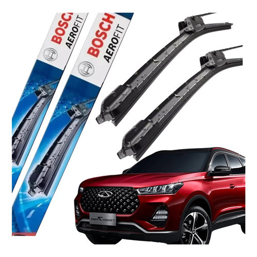 Jogo  Palheta Dianteira Bosch Aerofit Tiggo 7pro 2023 2024  Preto