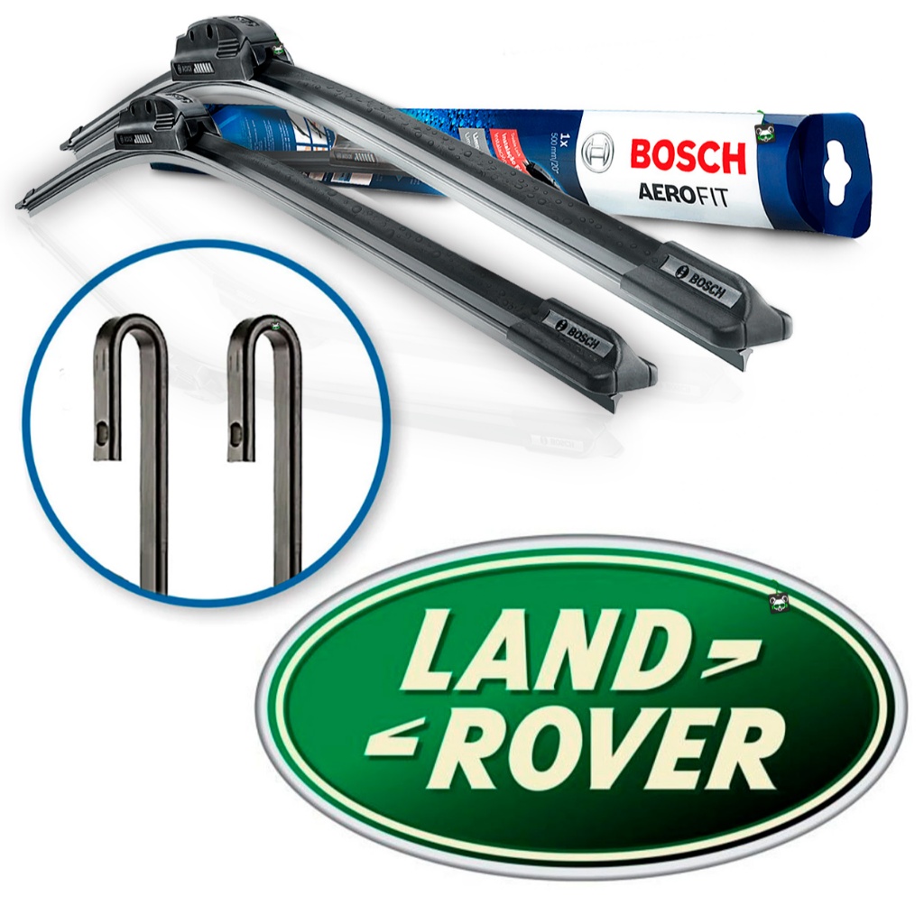 Par Palheta Limpador Parabrisa Dianteira Bosch Aerofit Land Rover Braço Gancho