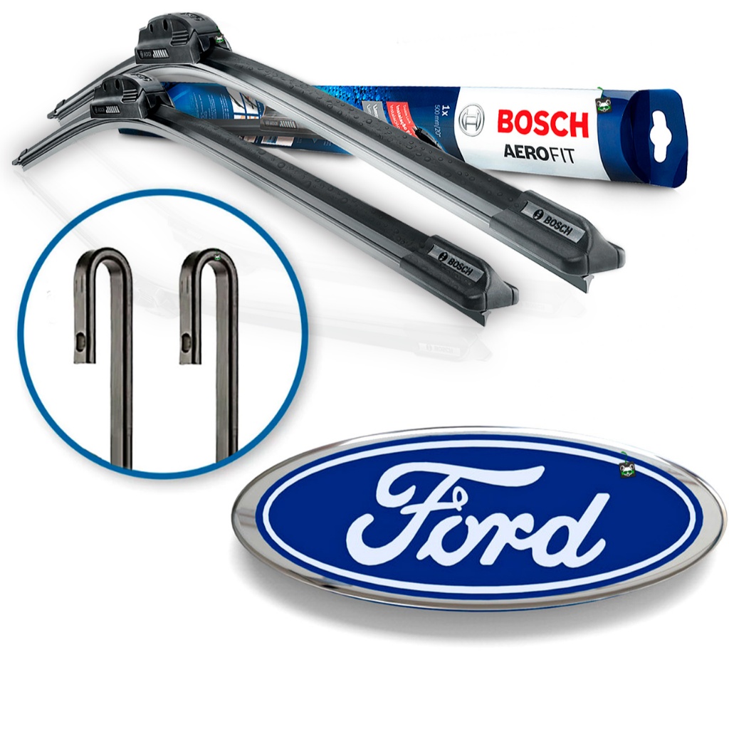 Par Palheta Dianteira Limpador Parabrisa Bosch AeroFit Ford Braço Gancho