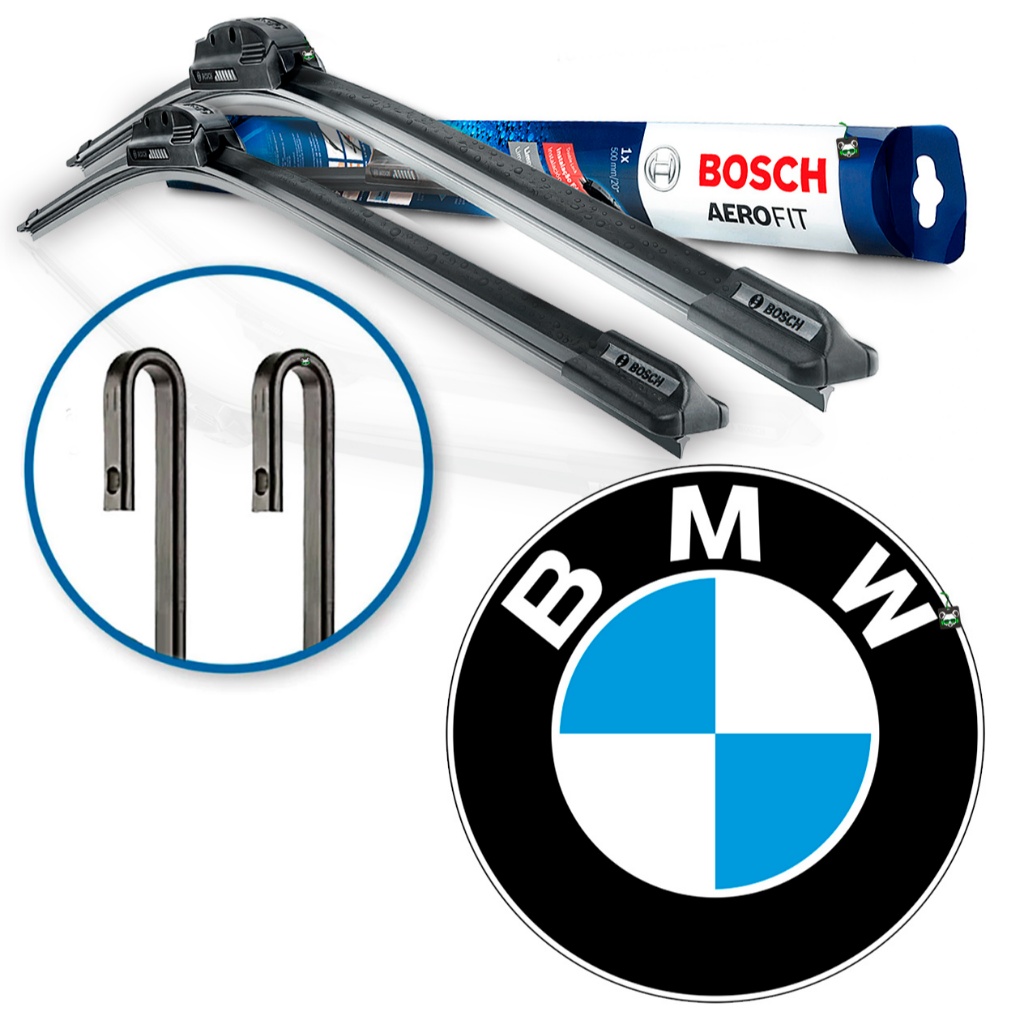 Par Palheta Limpador Parabrisa Aerofit Original Bosch BMW Braço Gancho
