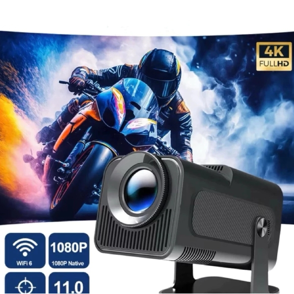 Projetor Smart HY 320 Branco Preto Original Android 11.0 Full 4K HD Bluetooth Wi-fi 6.0
