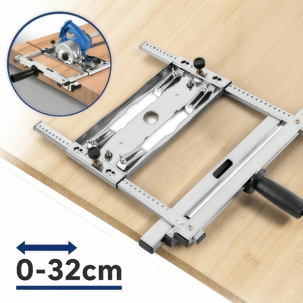 Multifunctional Positioning Bench Guide for Marble Saw, Small Router, and Base Rail Cutting Machine